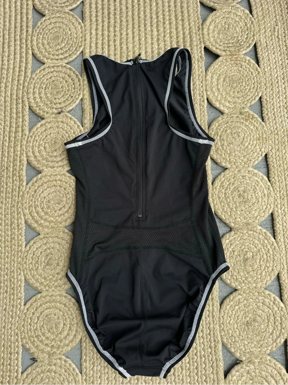 Nike Black Contrast Trim Athletic One-Piece Swimsuit Size 32 / S
